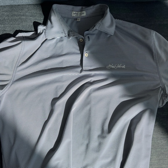 Peter Millar summer comfort golf polo. Sea island logo. Size L. - Picture 1 of 2
